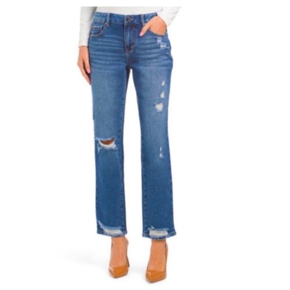 1822 Denim Denim - 1822 Ripped Straight Leg Jeans